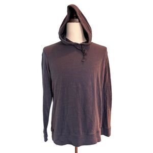 FAHERTY Hoodie Pullover 100% Organic Cotton Made in PERU Blue Large